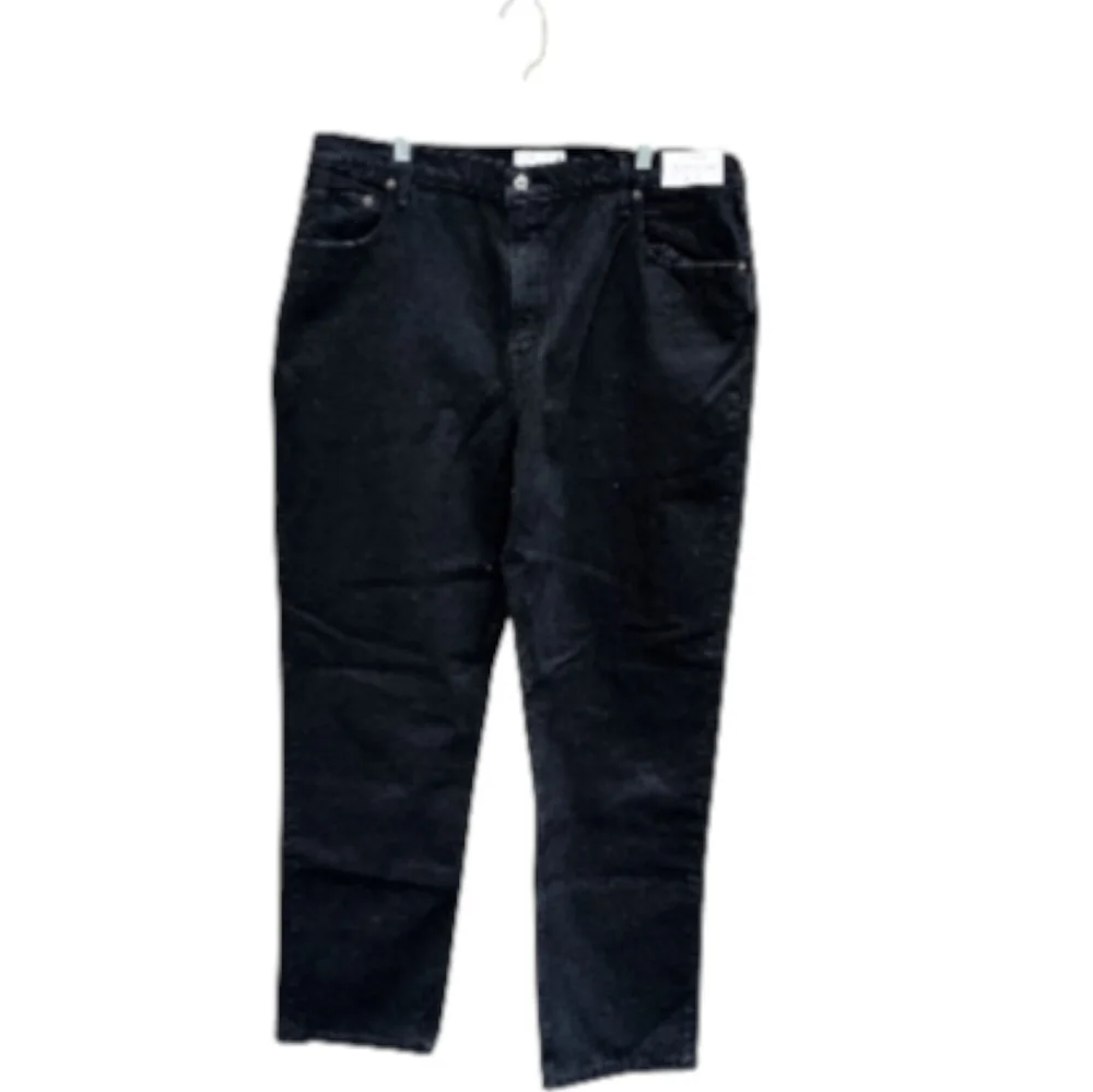 Abercrombie & Fitch Men's Jet Black Straight Jeans 34/18 L